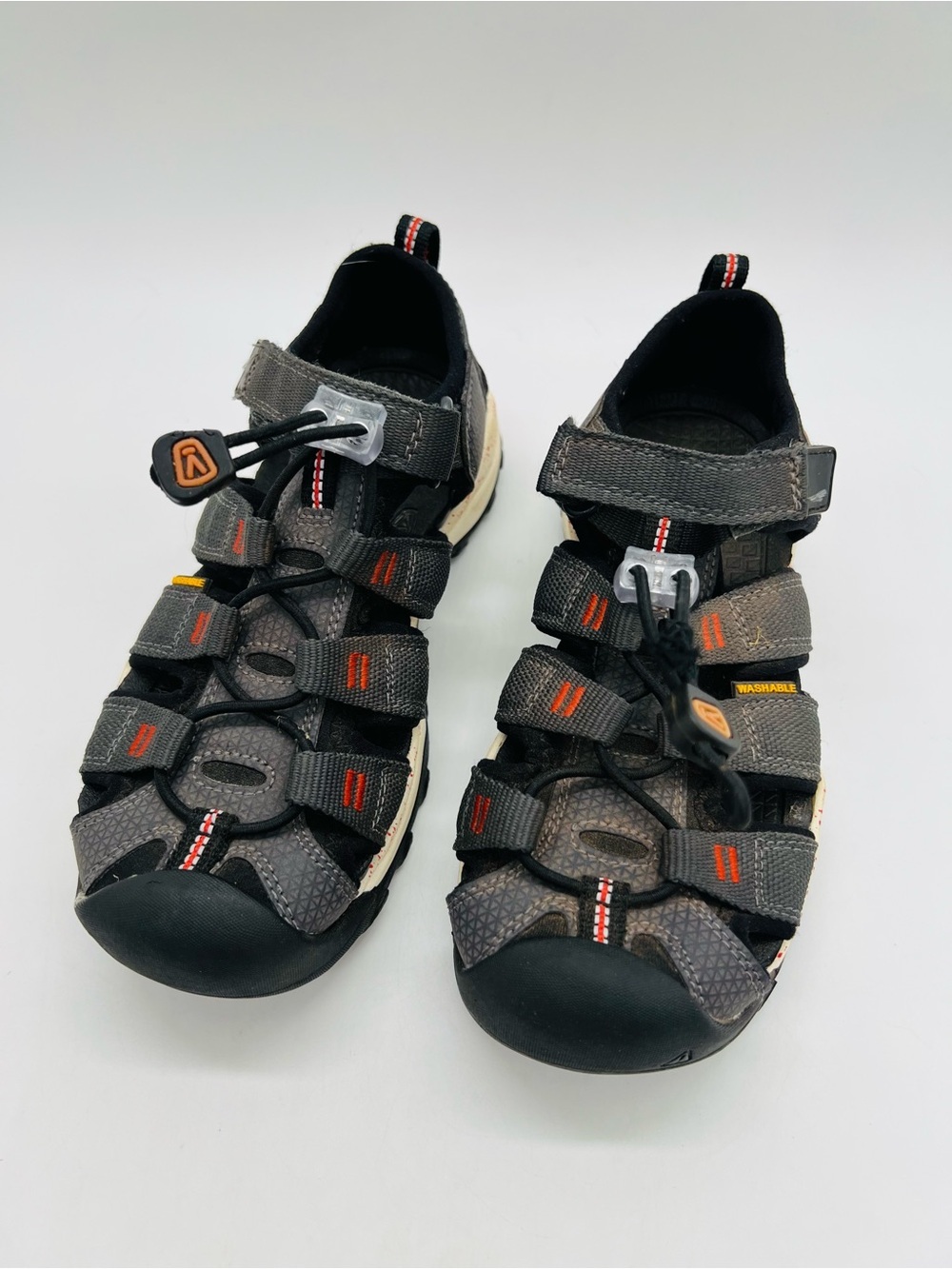 Keen Kids Gray Closed-Toe Sandals with Orange Accents Newport Neo H2 Size 1